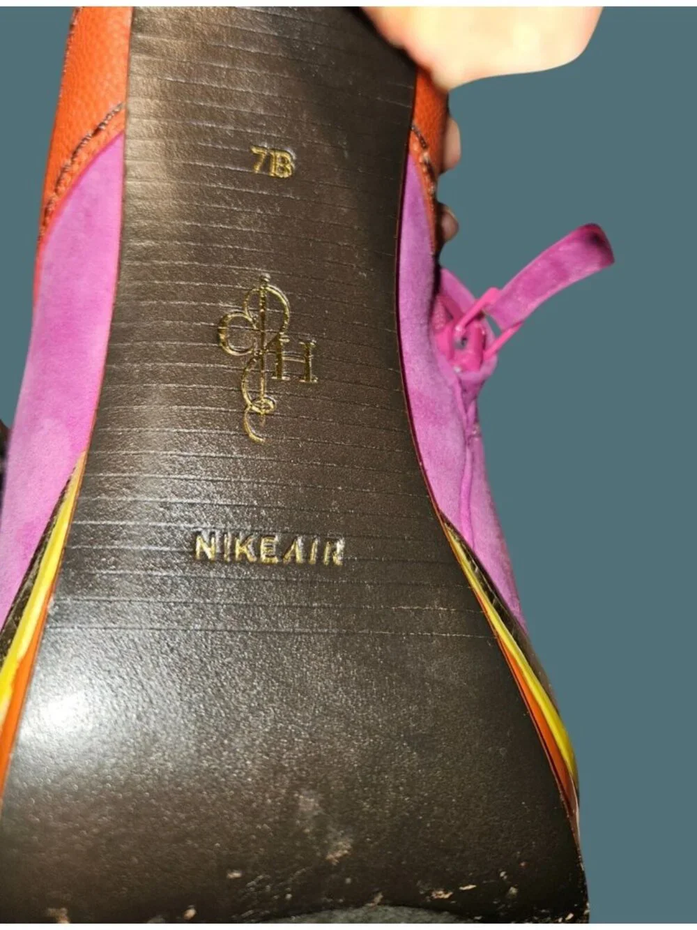 Cole Haan x NikeAir Kiltie Platform Stiletto Bootie Suede/Leather Women 7B - Picture 11 of 13